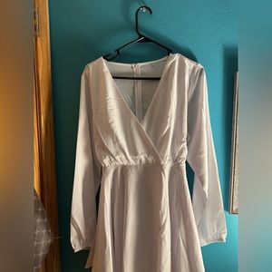 White long sleeve wrap dress!